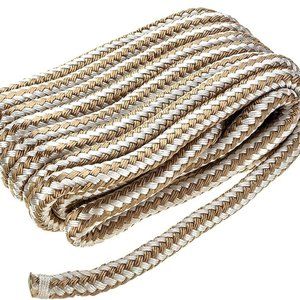 Seachoice Double Braided Boat Nylon Dock Line Rope 5/8" x 25' Gold/White 40051